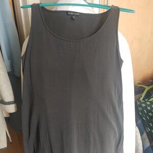 Eileen Fisher Grey 100% Washable Silk Tank Top Blouse Size s But Roomy